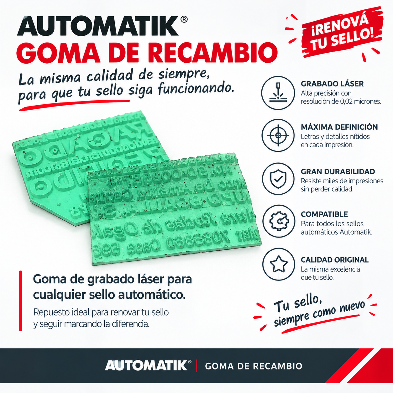 Goma para Sello Automatico